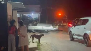 Automovilista vuelca sobre la carretera Sauces-Samarkanda y abandona el vehículo
