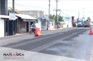 Concretan obra vial en Nacajuca y renuevan calle Nogales en El Cedro