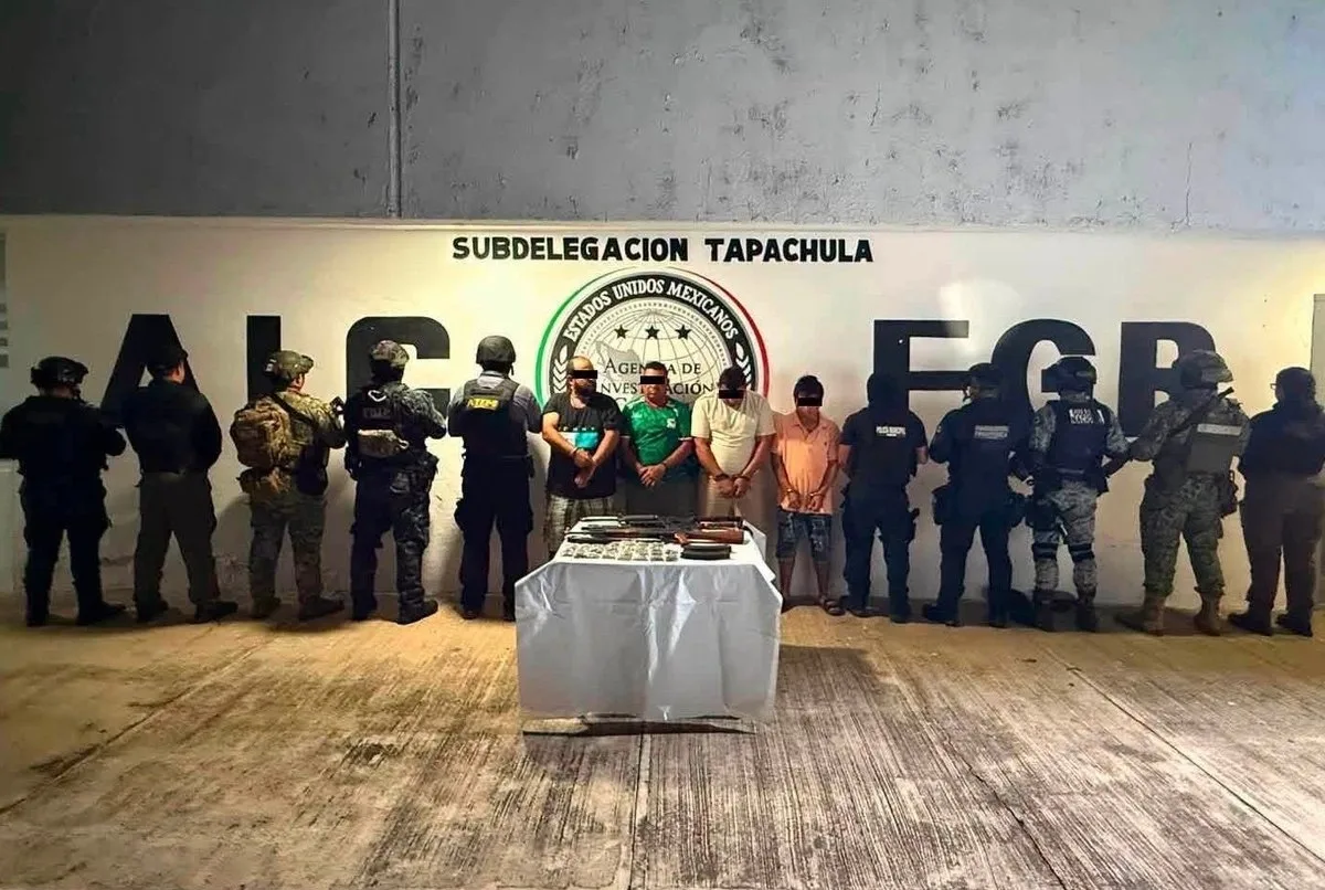Detienen en Tapachula a cuatro presuntos integrantes de una facción del Cártel de Sinaloa