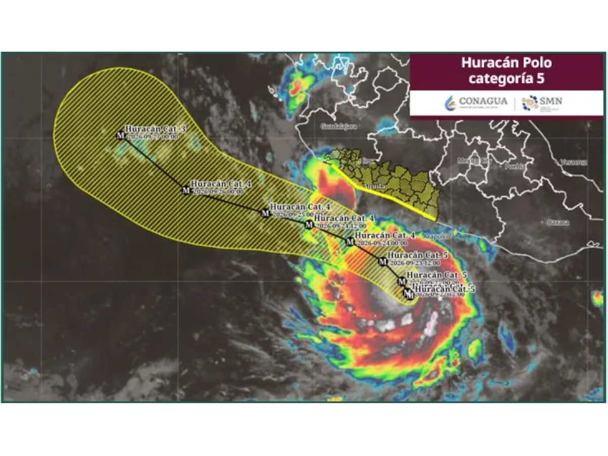 Huracán Polo mantiene categoría 5 y genera incertidumbre por su trayectoria