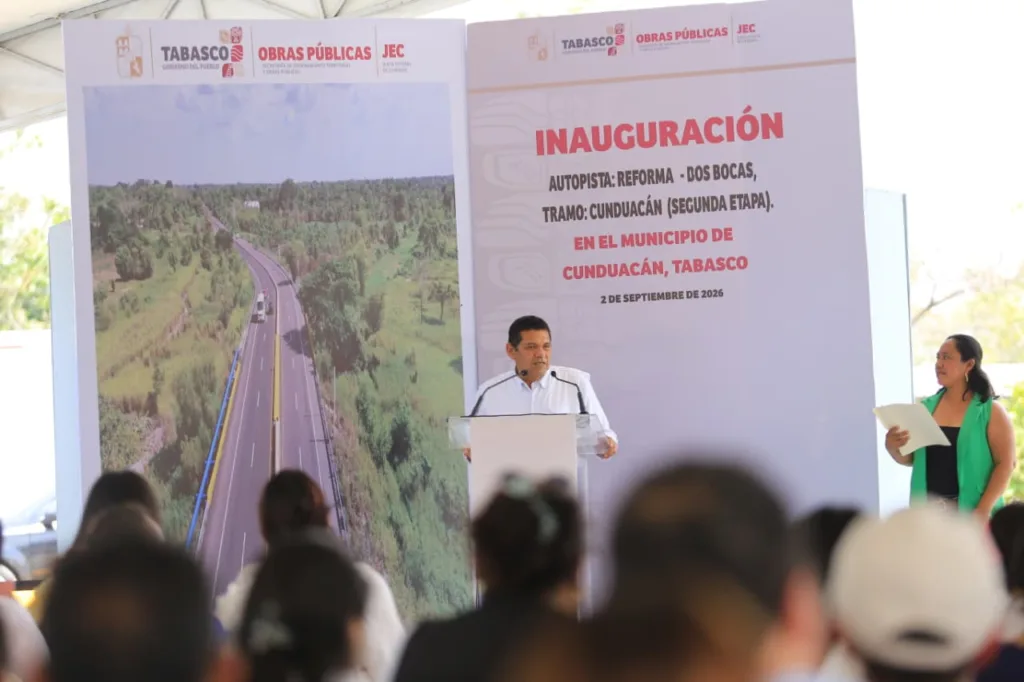 Modernización de la vía Cunduacán-Comalcalco mejora conexión con Dos Bocas